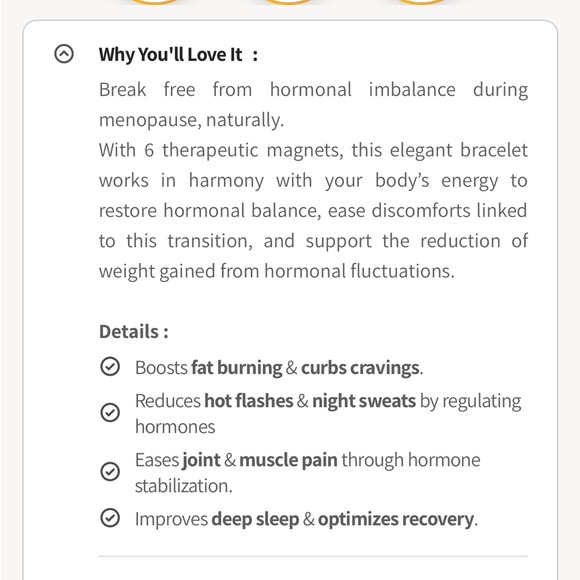 Kalm Bracelet Your Natural Menopause Solution gold magnets bangle - Picture 9 of 10